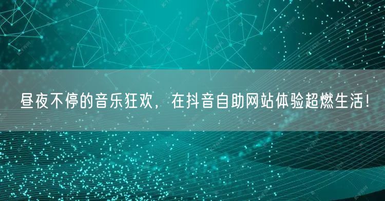 昼夜不停的音乐狂欢，在抖音自助网站体验超燃生活！